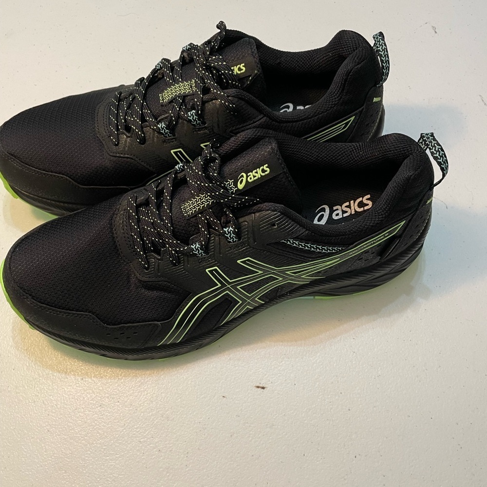 Asics Black and Neon Green Athletic Size 12 Shoes SB-BB - Picture 3 of 12